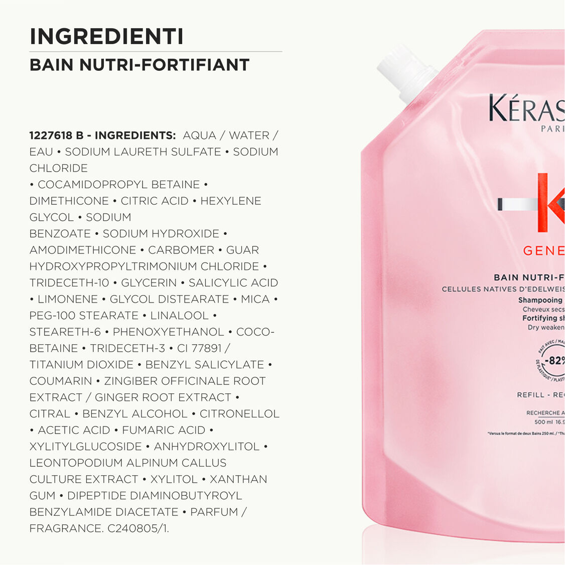 Ricarica Shampoo 500ml Bain Nutri-Fortifiant