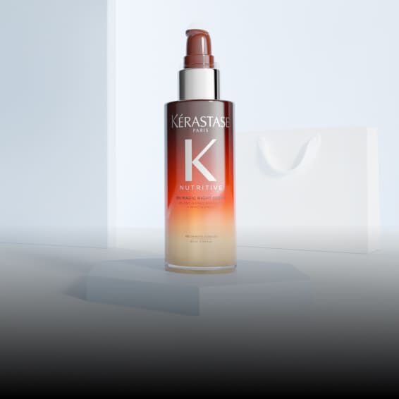 Flacone arancione del Siero Notte 8H Nutritive di Kerastase.