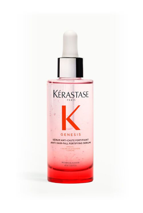 Bottiglia del siero Kerastase Genesis Serum Anti-Chute Fortifiant, studiato per rafforzare i capelli e prevenire la caduta.