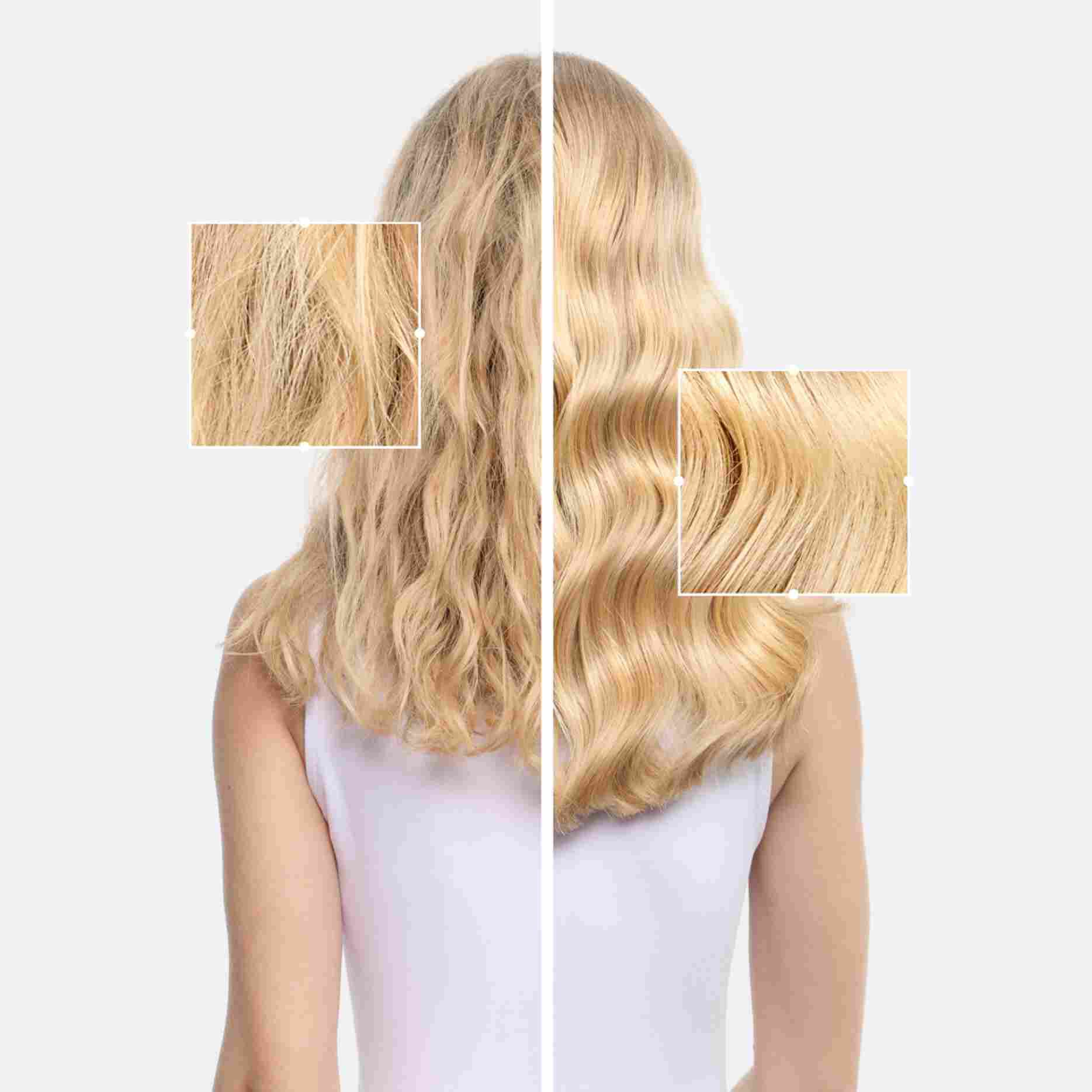 capelli biondi crespi prima dopo
