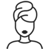 Design semplice di un\'icona nera su sfondo bianco, rappresentante una silhouette stilizzata.